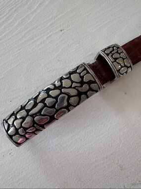 Captive Leather Belt/ Pewter Buckle